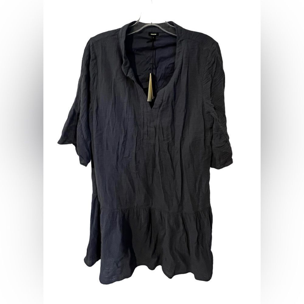 Monrow navy blue gauzy Easy Mini Dress Size XL‎
